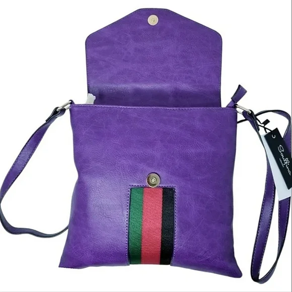 Purple Bee striped Crossbody Purse - Picture 4 of 8